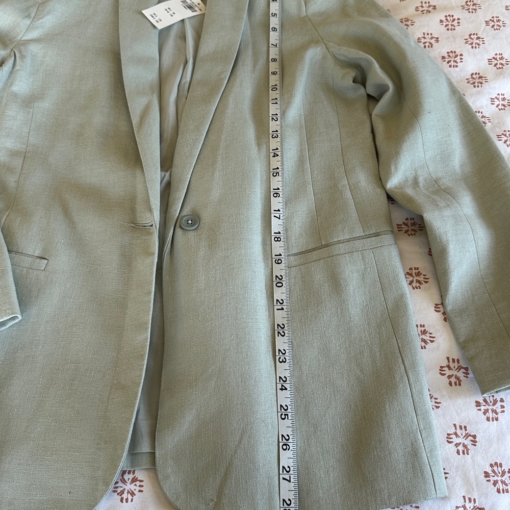 NWT Abercrombie & Fitch Linen Cotton Blend Blazer - Light Sage Green size XS - Picture 13 of 15